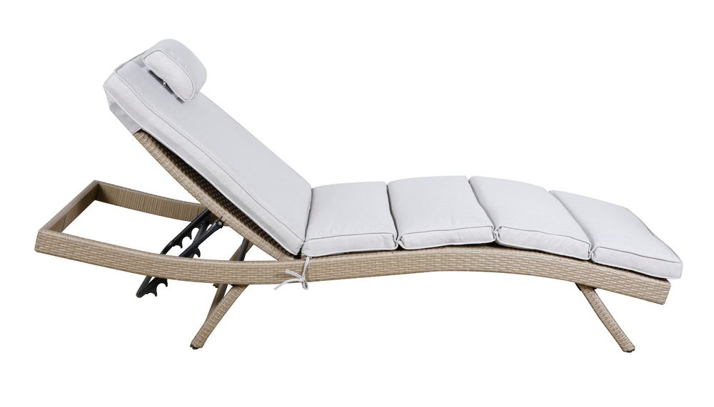 "Лиссабон" шезлонг из искусственного ротанга, цвет соломенный