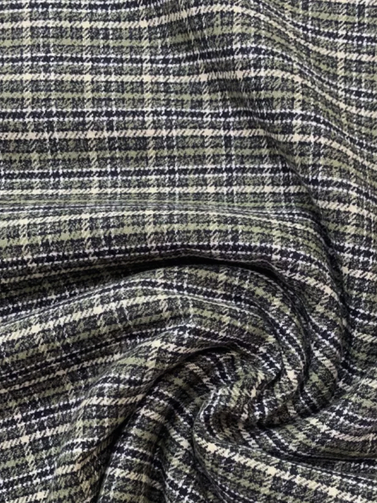 Коттон фланель сорочка принт клетка олива/зел/черн NB#045