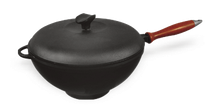 Сковорода-вок Ситон Ч26120д с крышкой и деревянной ручкой, 26 см