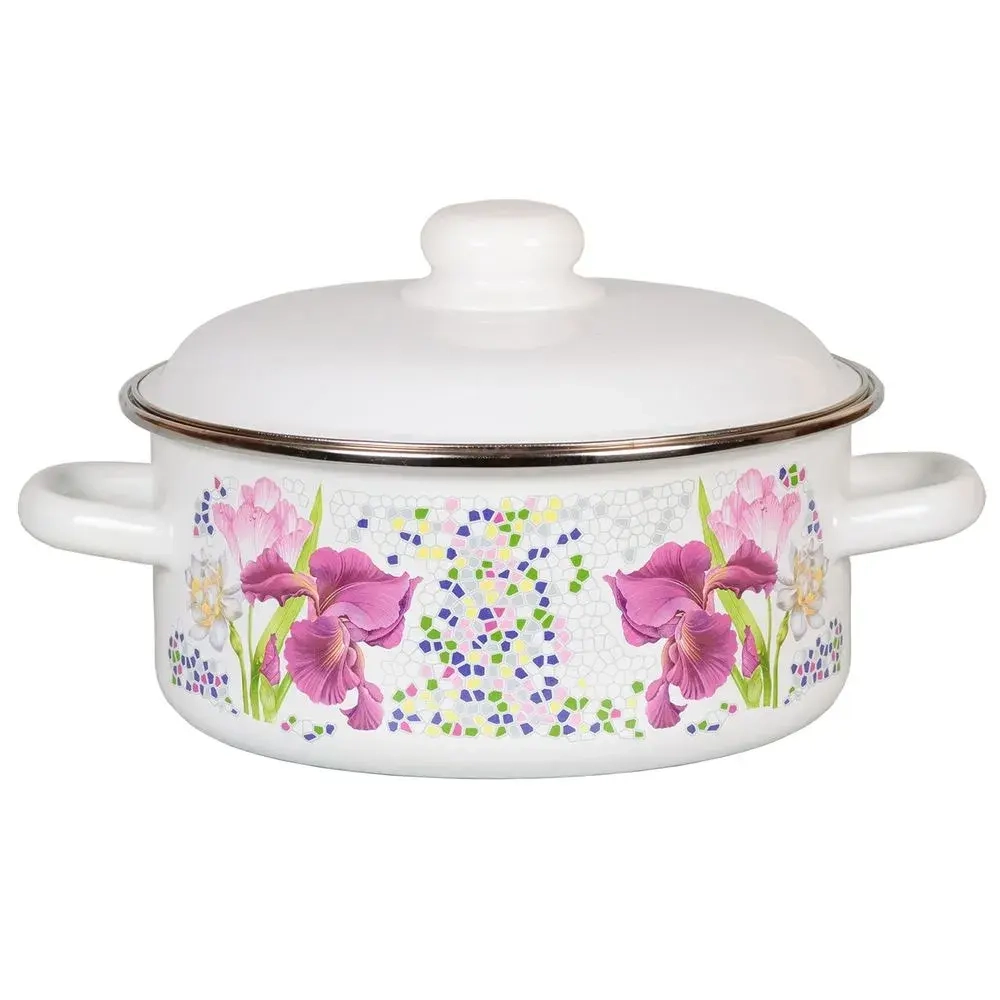 Кастрюля эмал цил 5,0л 1RB241М Мозаика