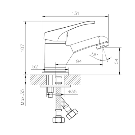 Смеситель для раковины Decoroom DR21011, однорычажный, хром