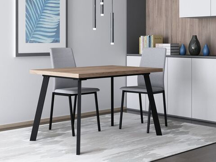 Стол кухонный обеденный раздвижной Дуб Табачный/Чёрный, МИЛАН, 138х80х75,5 см