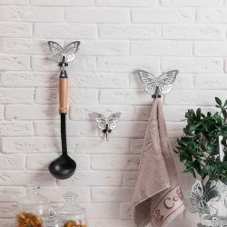 Крючок Бабочка Эир большой Античное серебро