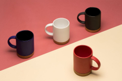 Кружка с пробковой подставкой Corky, красная