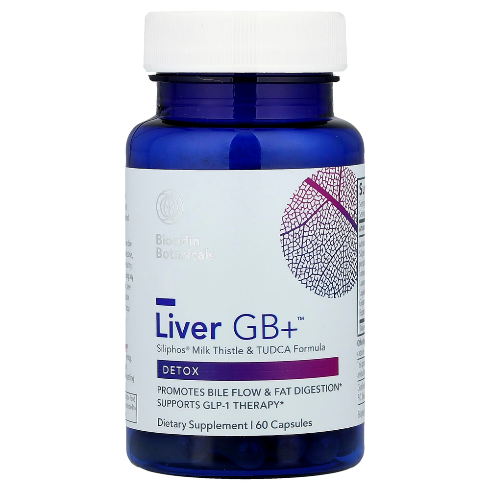Biocidin Botanicals, Liver GB + ™, детокс, 60 капсул