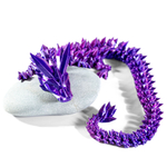 Кристальный подвижный дракон подвижный 3D печать, 47 см., лиловый