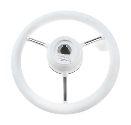 Рулевое колесо LIPARI обод белый, спицы серебряные д. 280 мм со спинером
