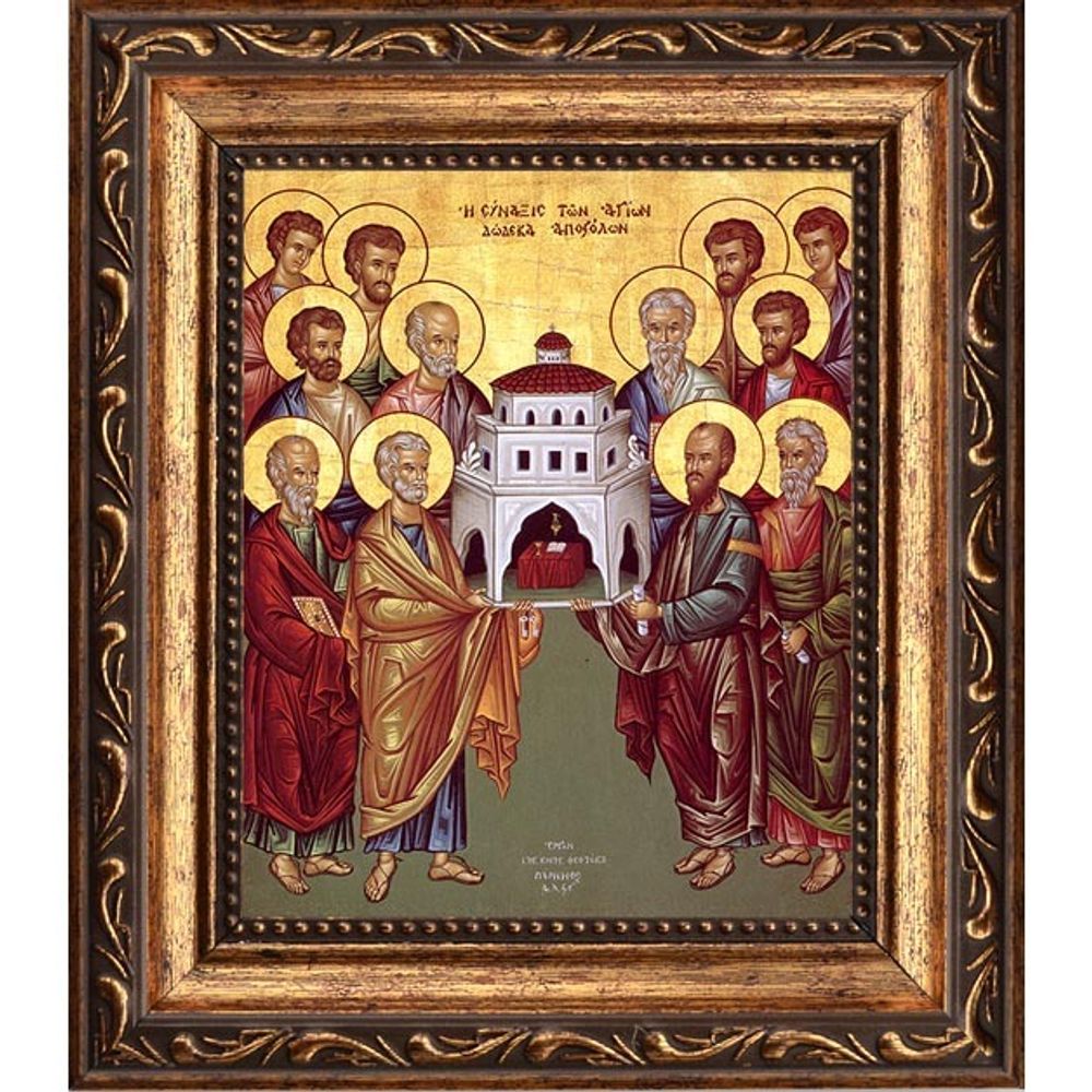 Собор двенадцати апостолов. Икона на холсте.