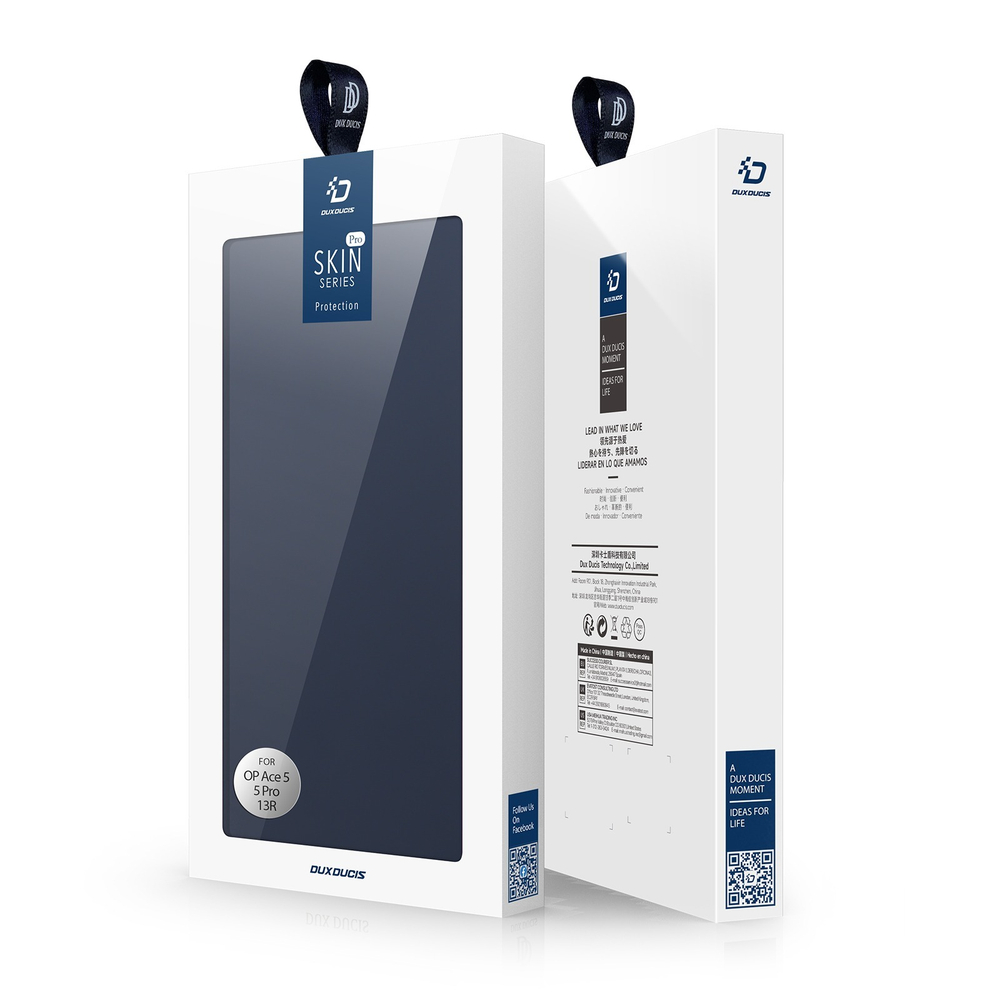 Чехол книжка из PU кожи синего цвета от Dux Ducis для OnePlus 13R, OnePlus Ace 5 и 5 Pro, серия Skin Pro Series Case