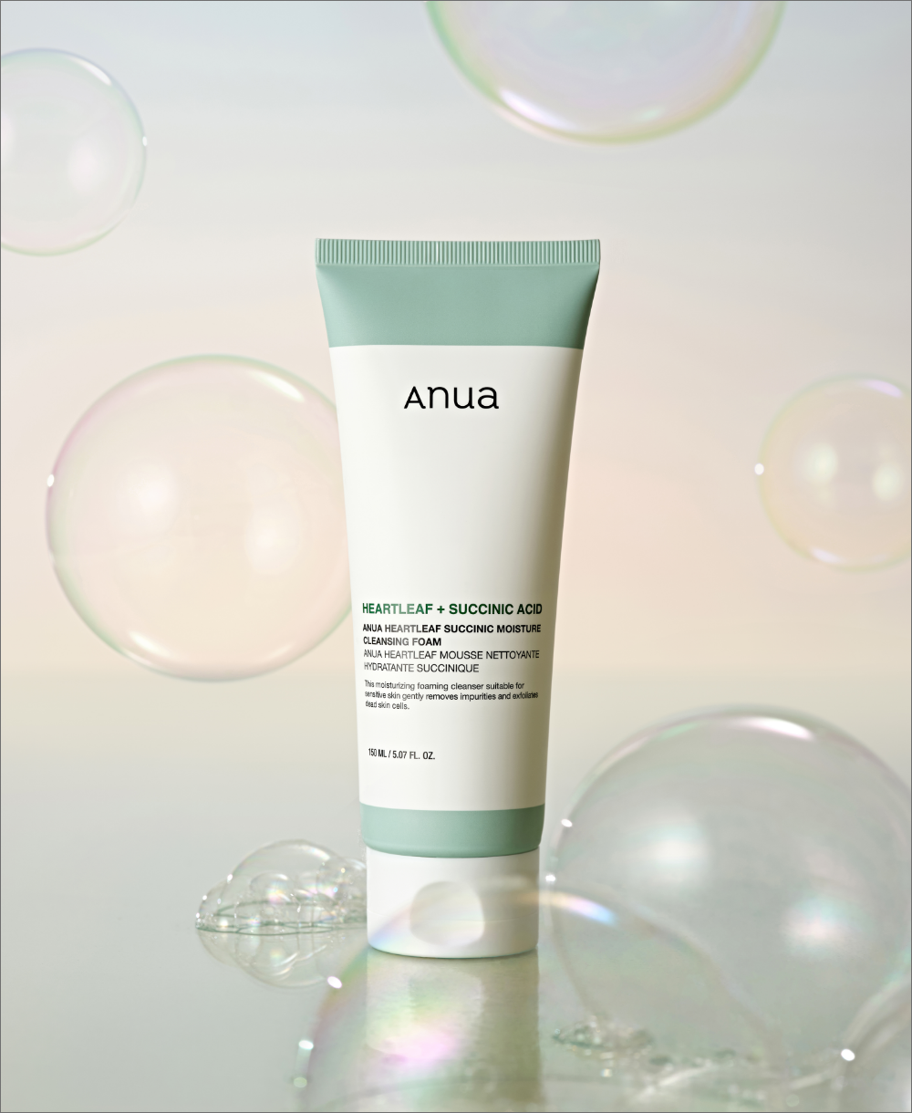 Anua Увлажняющий гель для умывания с янтарной кислотой Heartleaf Succinic Moisture Cleansing Foam 150 мл