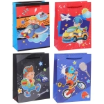 Пакет подарочный «Весёлый транспорт» 18*24*8,5 см, микс