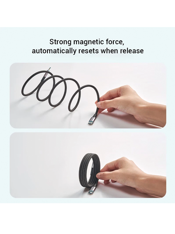 Кабель Cuktech Type-C to Type-C Braided Magnetic 6A 240W 1m черный CMC610