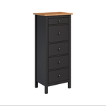 Комод с 5 ящиками деревянный, Хемнэс Hemnes/ Кымор, 57х39х160 см,черный/светло-коричневый