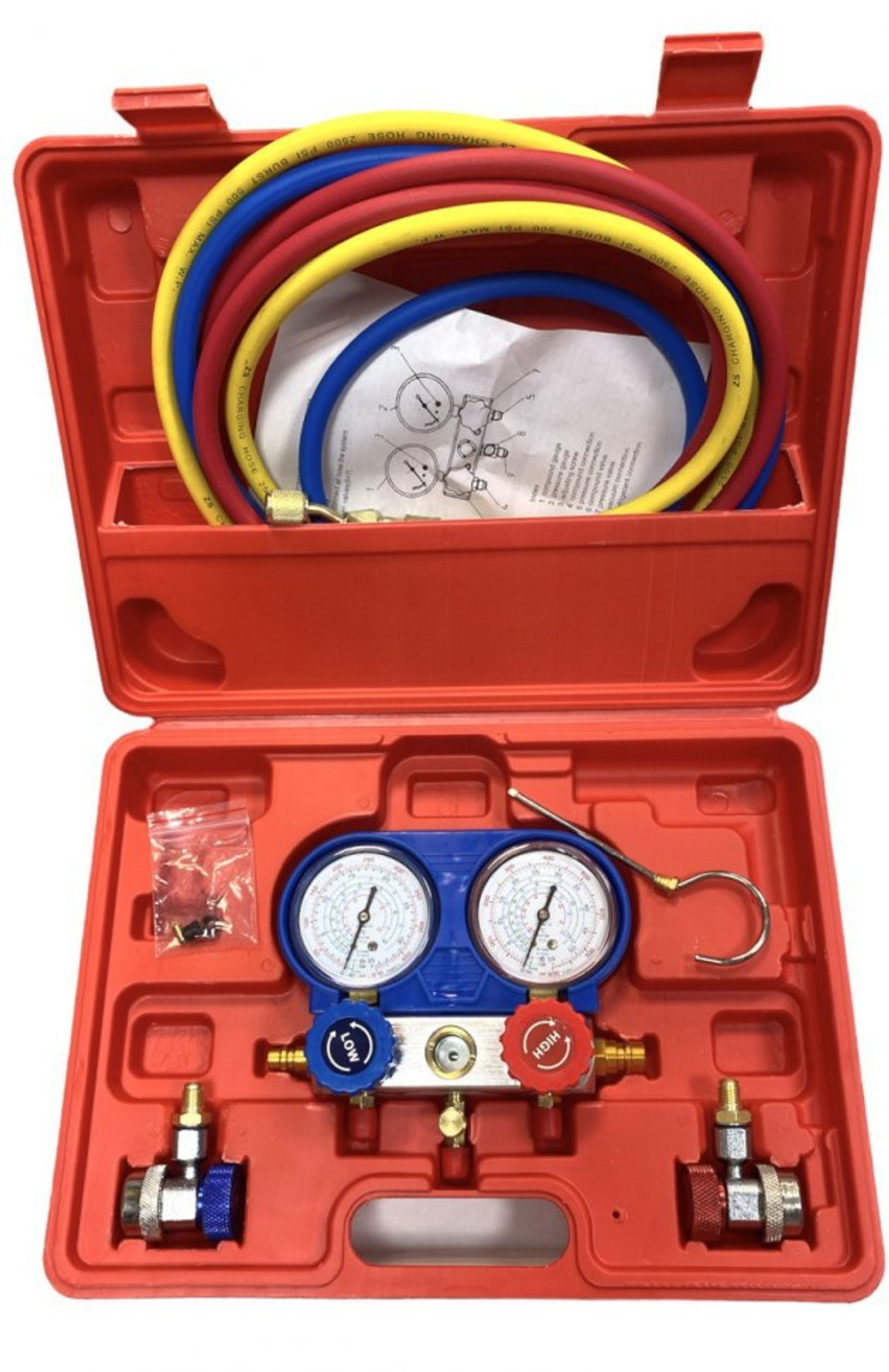 Приспособление для тестирования системы кондиционирования воздуха с двумя индикаторами часового типа арт.HZ 27.1.040S, horex