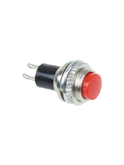 Выключатель-кнопка металл 220В 2А (2с) OFF-(ON) d10.2 красн. Mini (RWD-213) Rexant 36-3331