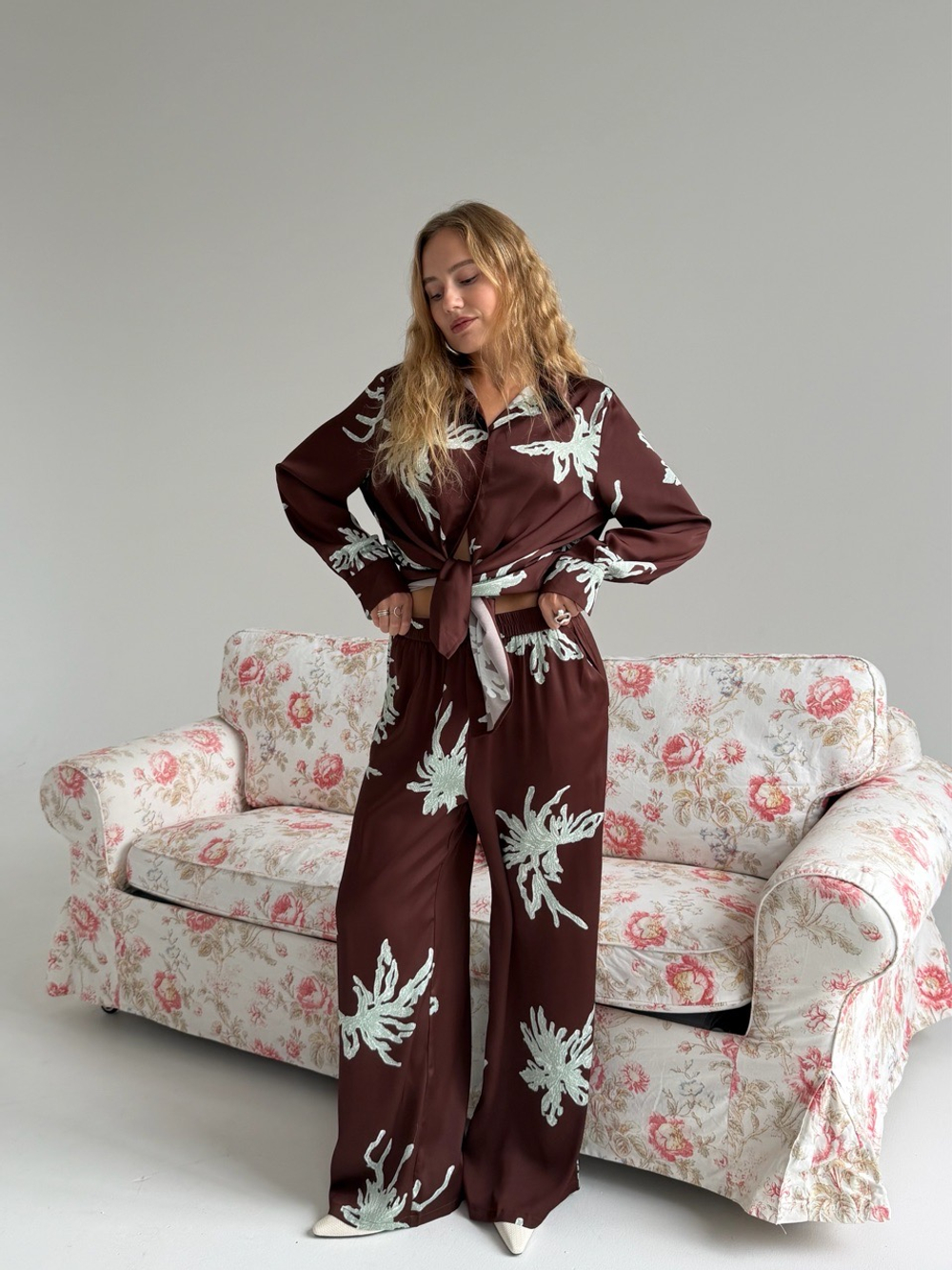 Шелковый костюм Coral Bay шоколад