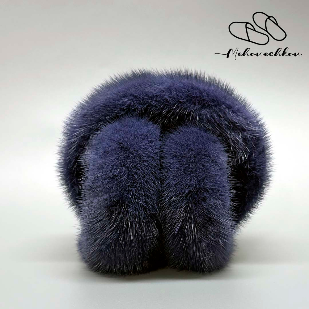 Наушники из норки | Сине-сереневый