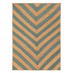 Ковер из джута 160х230см Tkano Ethnic зеленый с вставками