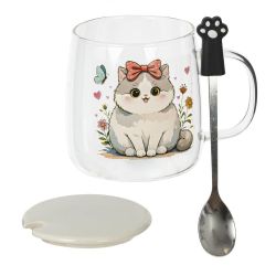 GAEM Кружка с крышкой и ложкой, 430 мл, L12 W9 H12,5 см