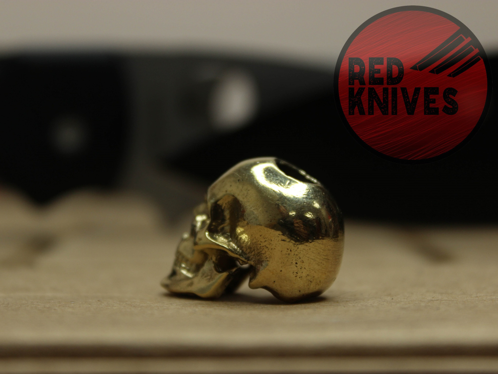 Бусина темлячная "Череп", латунь