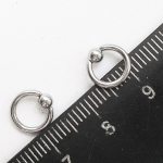 Кольца сегментные 6 мм диаметр с шариком 3 мм (толщина 1.2 мм) для украшения пирсинга из медицинской стали