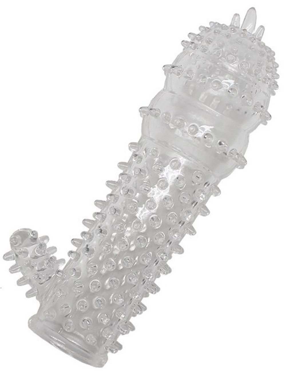 Насадка с пупырышками и стимулирующим отростком из серии PENIS XL (Цвет: прозрачный)