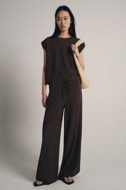 ZARA БРЮКИ ПРЯМОГО КРОЯ В СТИЛЕ РУСТИК, АНТРАЦИТОВО-СЕРЫЙ