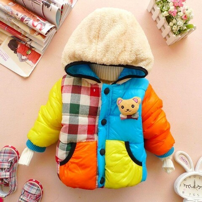 Куртка детская с меховым капюшоном и собачкой на спине