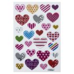 Наклейки объемные "Сердца", многоразовые, 10х15 см, ЮНЛАНДИЯ, 661832
