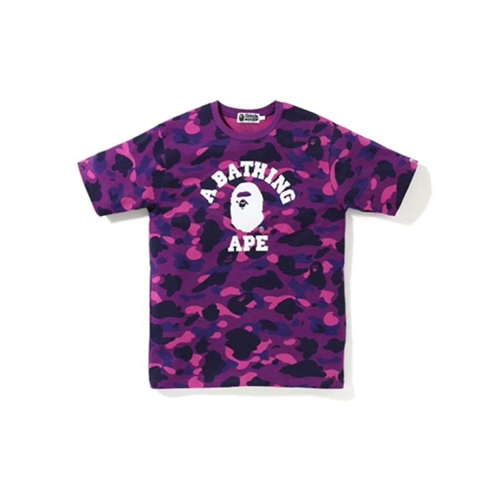 A BATHING APE Color Camo College Tee T