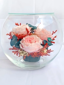 натуральные пионы в стекле, вакуум*