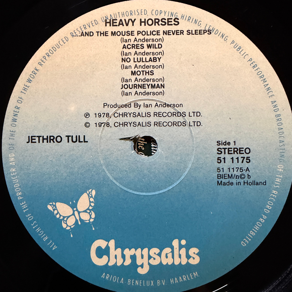 Jethro Tull – Heavy Horses (Голландия 1978г.)Т