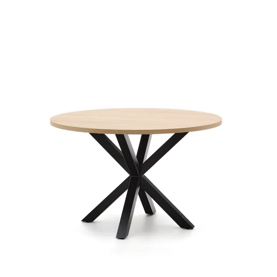 Стол Argo Ø120 см, столешница светлый меламин, черные ножки