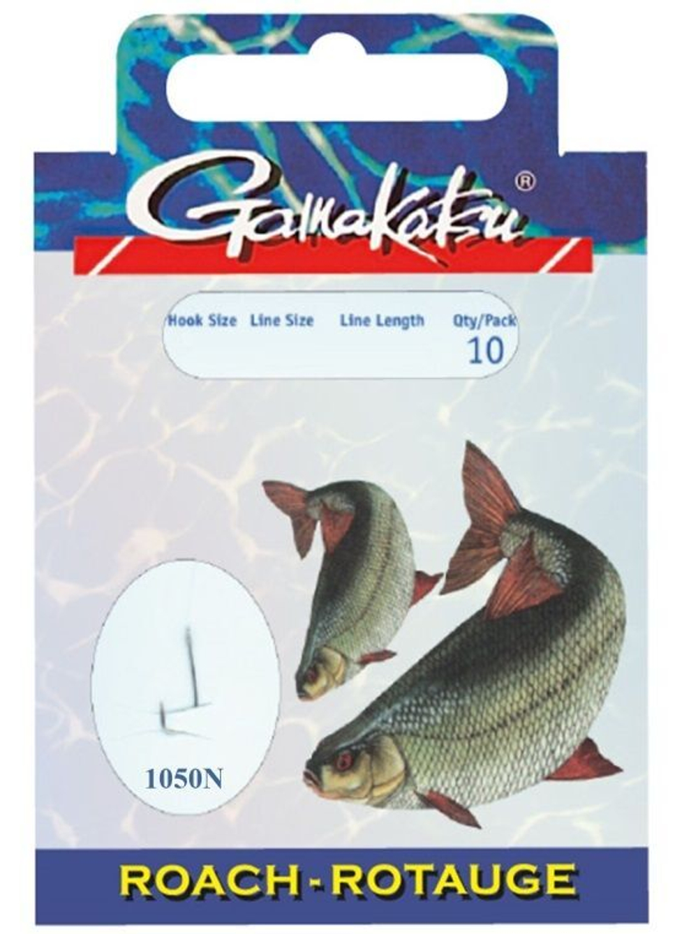 Крючок рыболовный 1050N №10, 0,16mm - 45cm 2 упк по 10шт