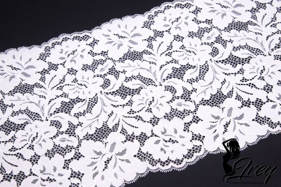 03-244 Кружево эластичное 23 см,  теплый белый