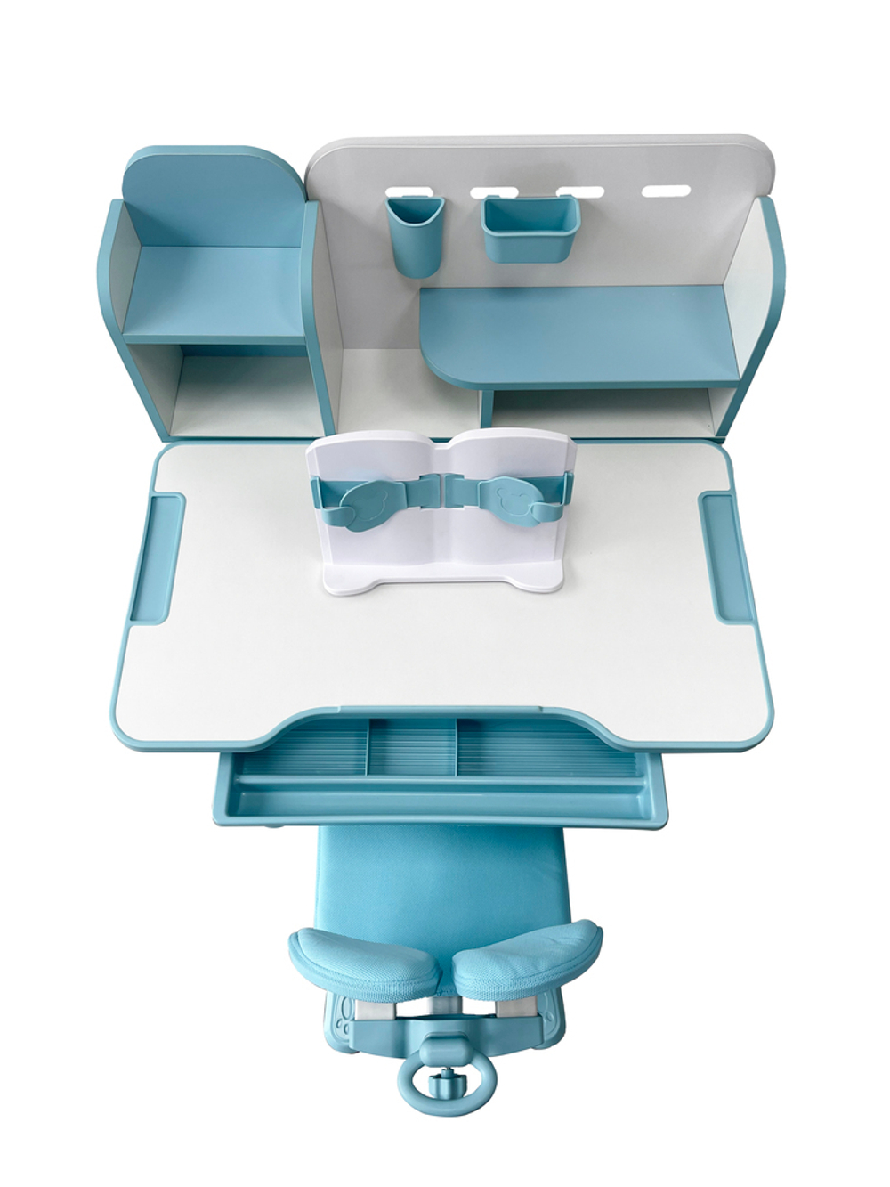 Комплект растущей детской мебели Fundesk Vivo парта + стул + выдвижной ящик + подставка + полка