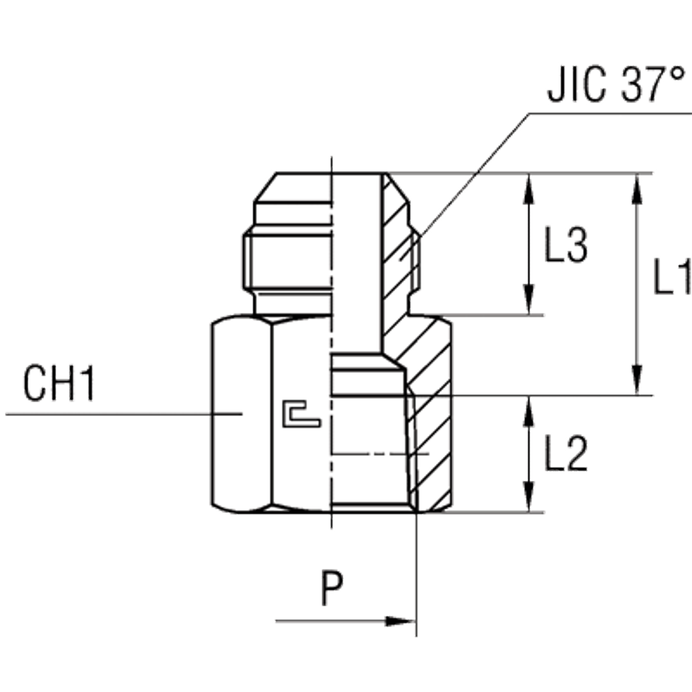 Соединение FS JIC 1.7/8" NPT1.1/2"