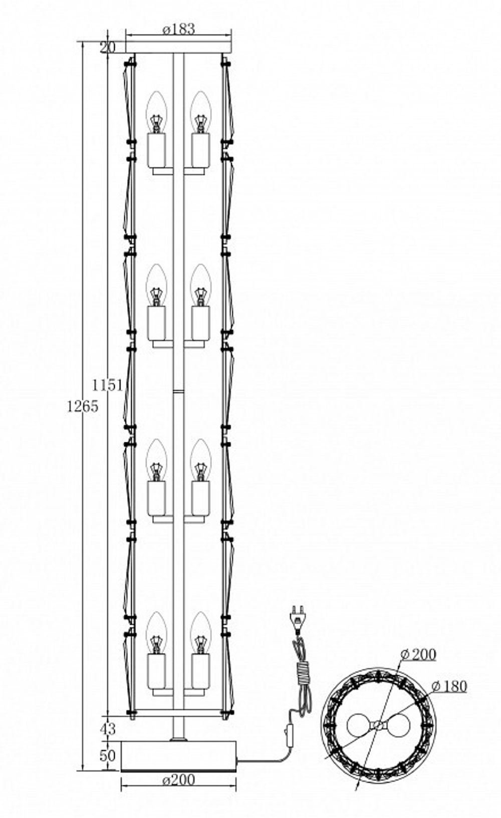 Торшер Maytoni Puntes MOD043FL-08G