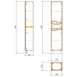 Пенал напольный Azario KANTRI 40 400х300х1900 левосторонний, белый глянцевый (CS00097261)
