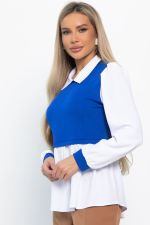 Блуза Жозетта (васильково-белая) Б14840-3М LT Collection