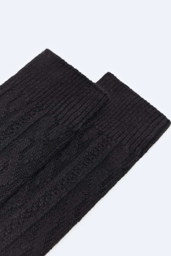 ZARA НОСКИ С УЗОРОМ «КОСЫ», ЧЕРНЫЙ