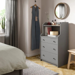 Комод с 3 ящиками/полкой - IKEA HAUGA, 70x116 см, серый ХАУГА ИКЕА