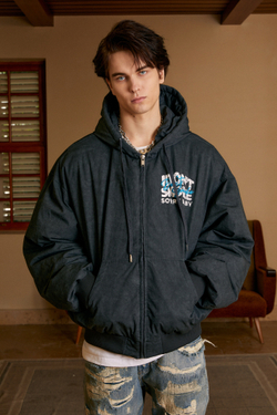 Утеплённый бомбер DONSMOKE Hooded Puffer Bomber Jacket