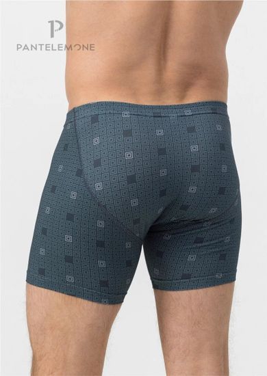 Трусы мужские боксеры удлинённые Pantelemone PMHL-1454, клетка зеленая