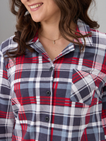 Туника Д-119/клеткаграфит-белокрасная