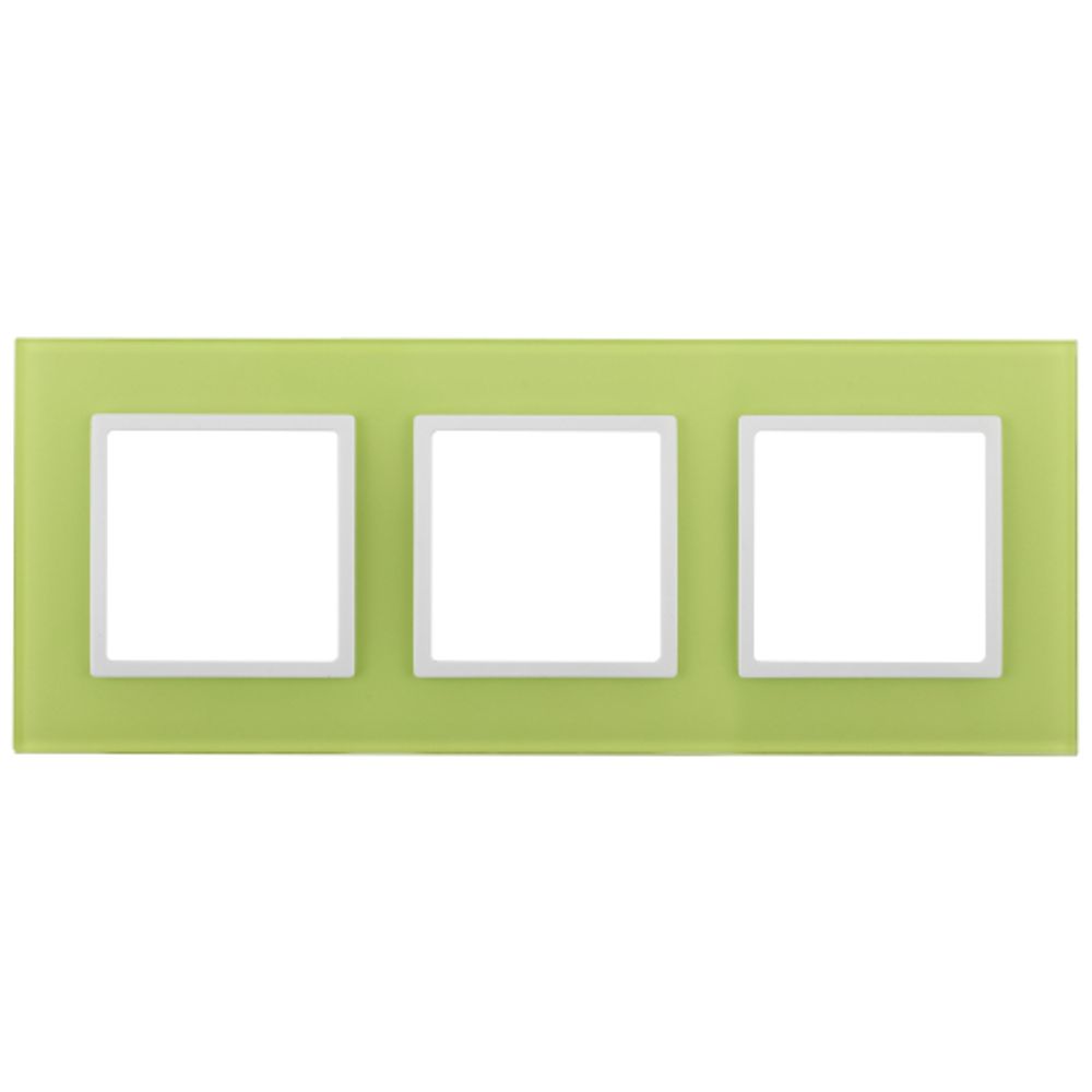 14-5103-26 ЭРА Рамка на 3 поста, стекло, Эра Elegance, лайм+бел