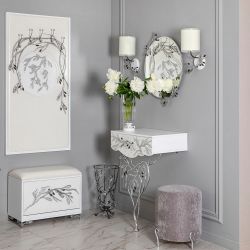 Бра настенный светильник Oliva Branch (Олива Бранч) Айс левое с абажуром Терра Снег