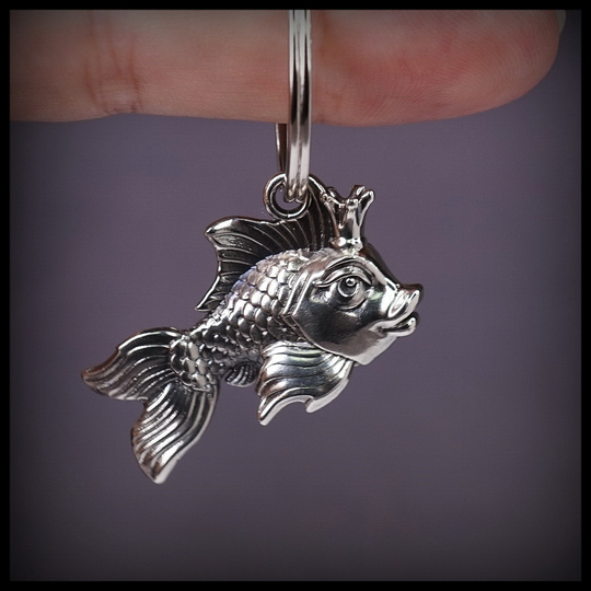 Брелок "Золотая рыбка" для ключей , мельхиор
