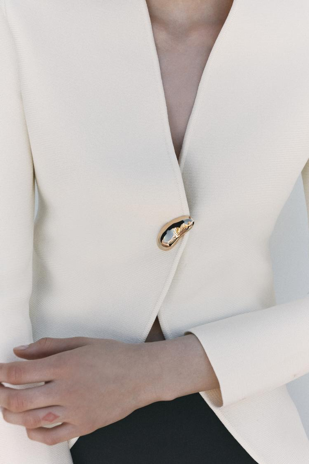 ZARA ОДНОТОННЫЙ КАРДИГАН, ЭКРЮ