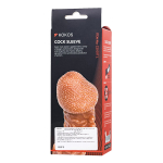 Телесная закрытая насадка 17,6см с шершавой головкой Kokos Cock Sleeve 007 Size L